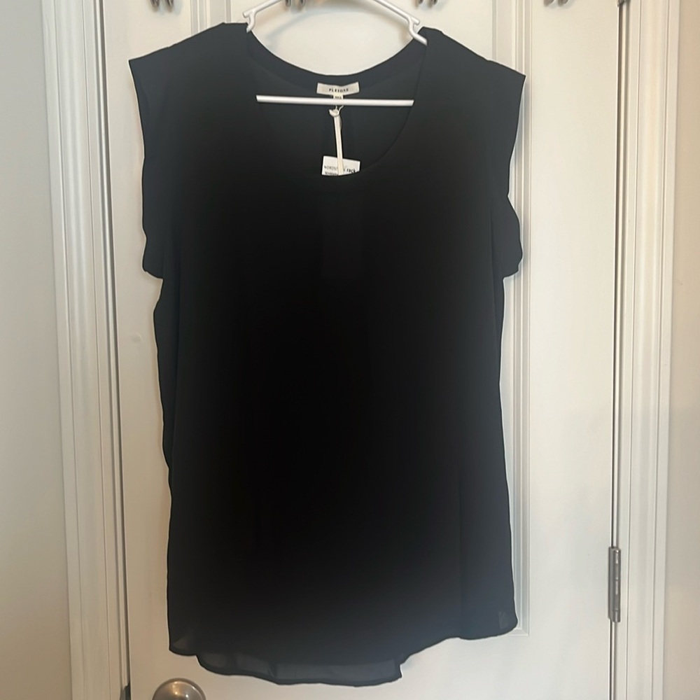 Cap Sleeve Black Blouse